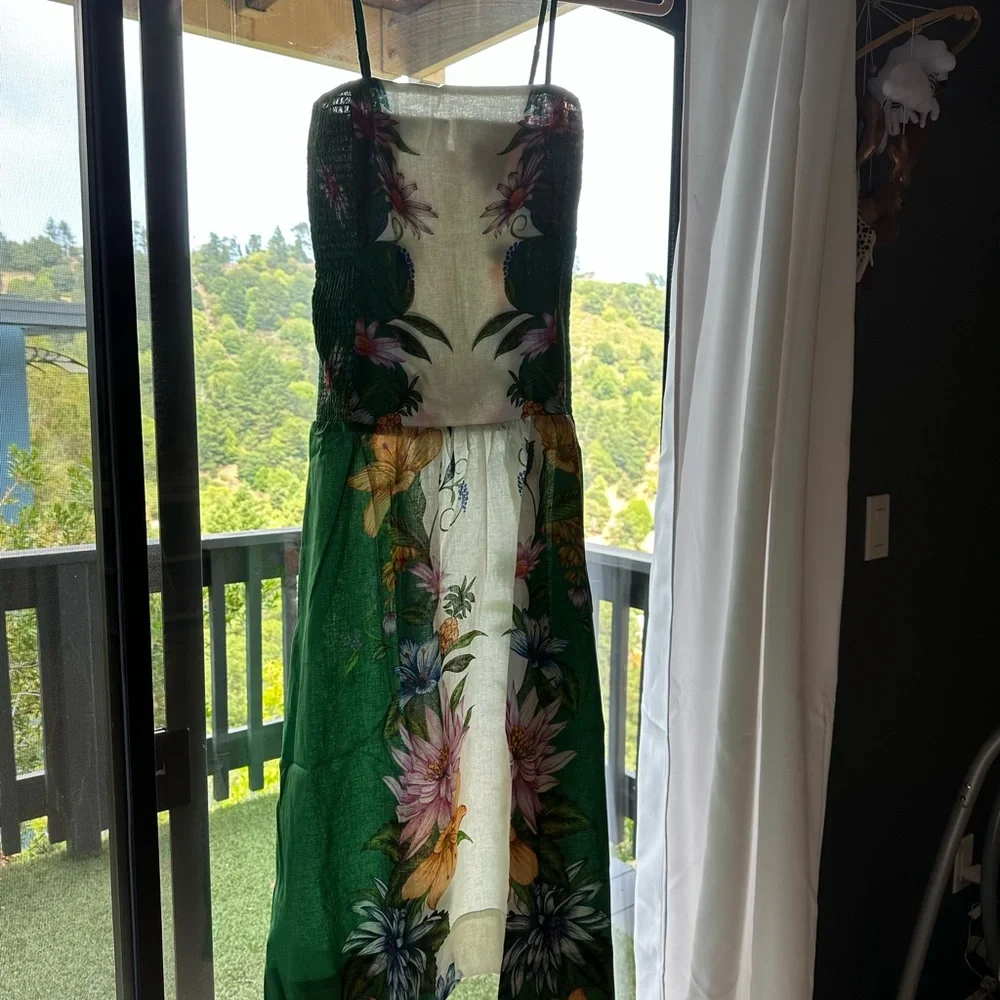 FARM Rio Sweet Bloom linen-blend midi dress - Picture 13 of 13